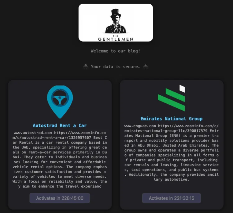 The Gentlemen Ransomware Hits Autostrad & Emirates National Group