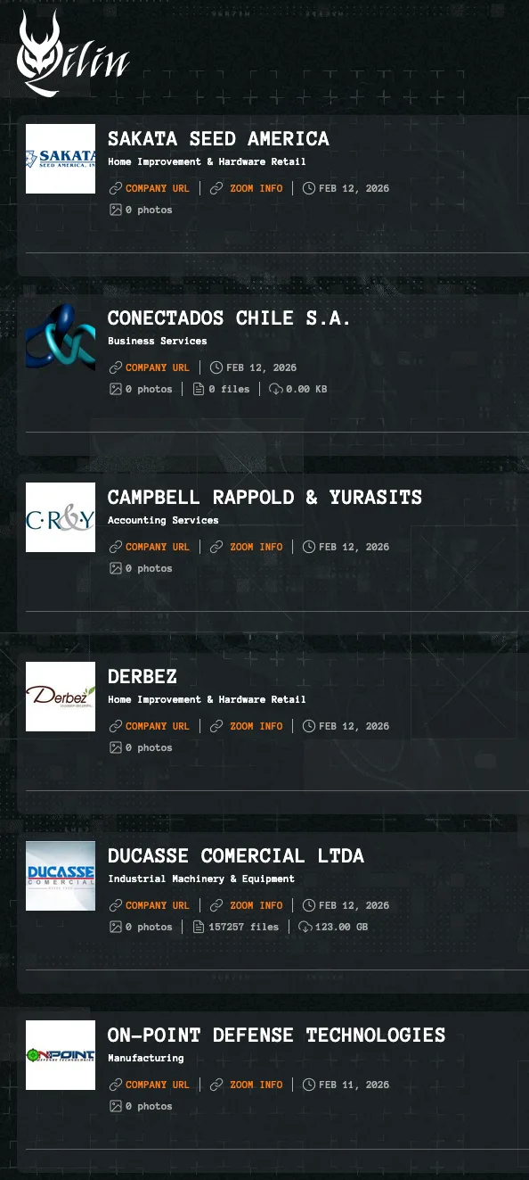 Qilin Ransomware Breaches Sakata Seed, Conectados, Campbell Rappold, Derbez, Ducasse, and On-Point Defense