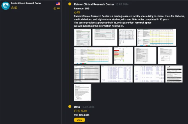 Rainier Clinical Research Center Hit by INC Ransomware Data Breach