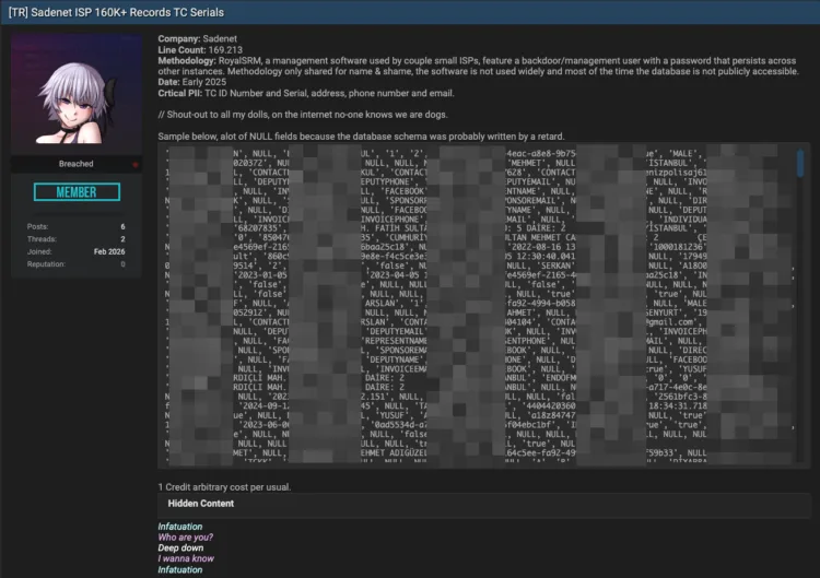 Sadenet ISP Data Breach Exposes 160K Customer Records