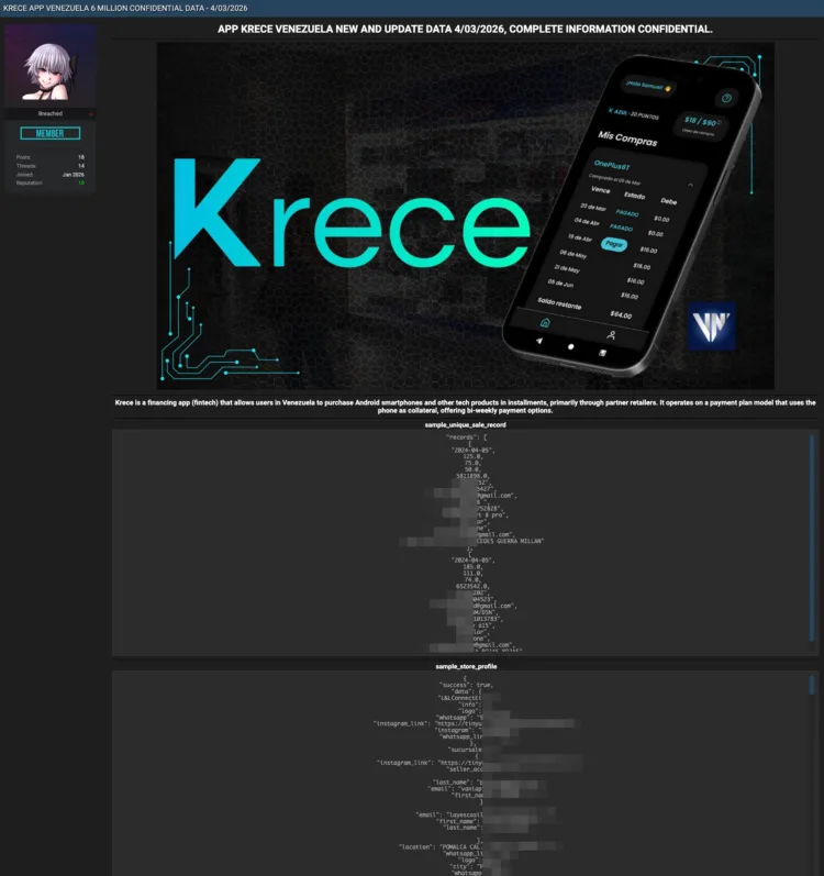 Krece Fintech Data Breach Exposes Millions of User Records