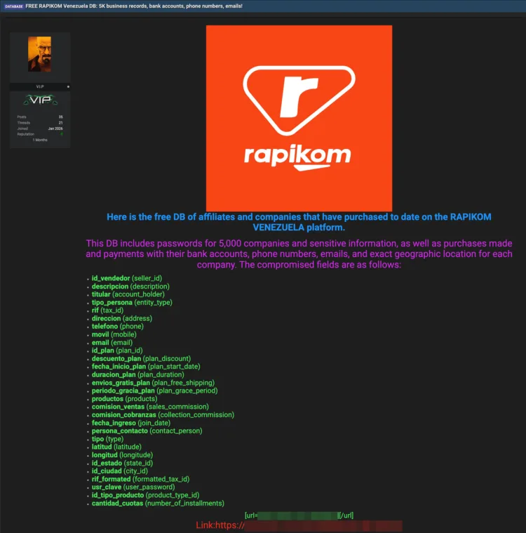 Rapikom Venezuela Suffers Data Breach