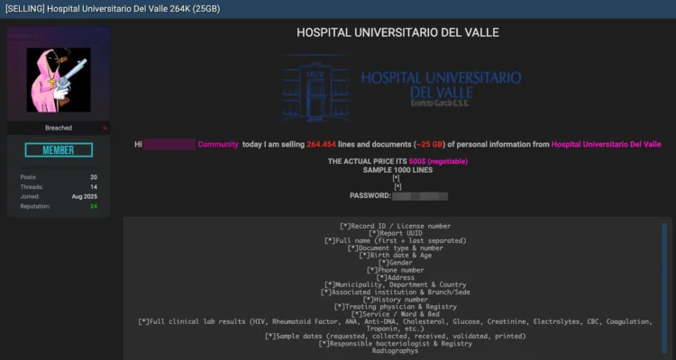 Hospital Universitario Del Valle Data Breach Exposes Medical Records