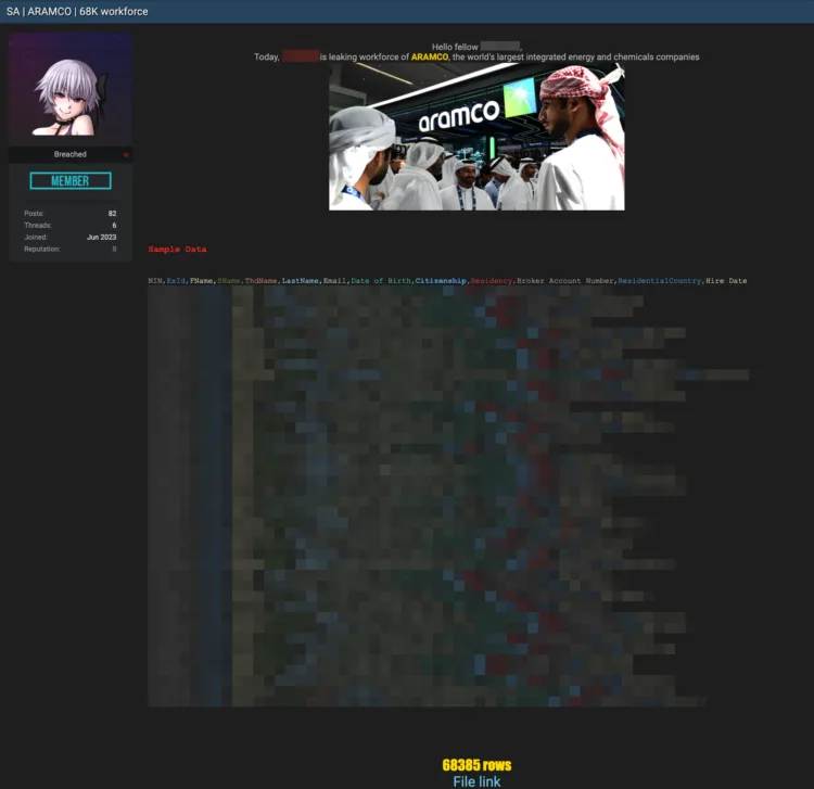 Saudi Aramco Investigates Alleged Workforce Data Leak
