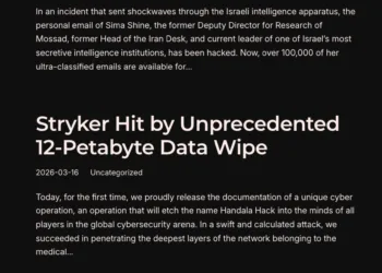Handala Hack Leaks Sima Shine, Laura Gilinski, Updates Stryker