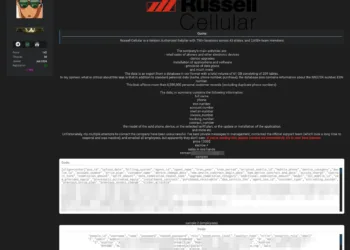 Russell Cellular Suffers Massive 61GB Customer Data Breach