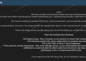 Defion Security Data Breach: ESXi Hosts Compromised