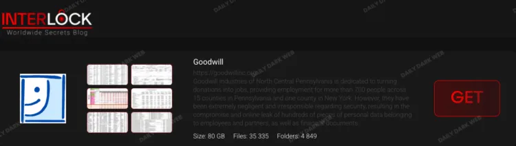 Goodwill Industries Data Breach by InterLock Ransomware