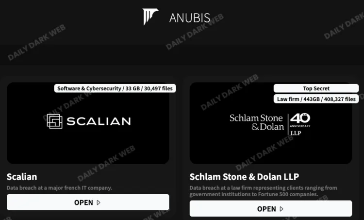 Anubis Attack Hits Scalian and Schlam Stone & Dolan LLP