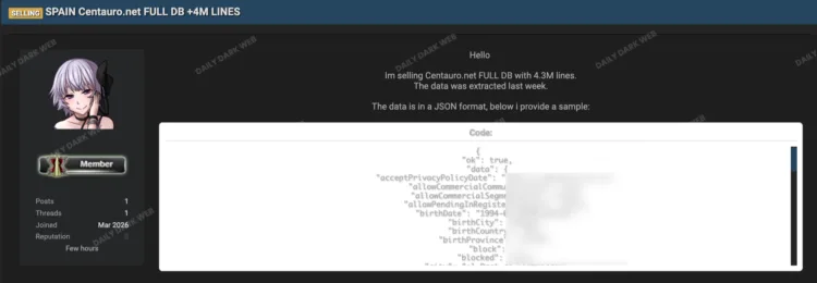 Centauro Data Breach Exposes 4.3 Million User Records