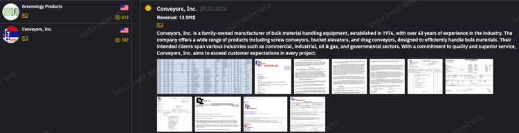 Inc Ransomware Breaches Conveyors, Inc. and Greenology Products