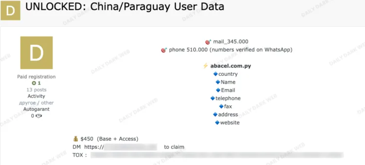 Abacel SA Data Breach Exposes Over 500,000 User Records
