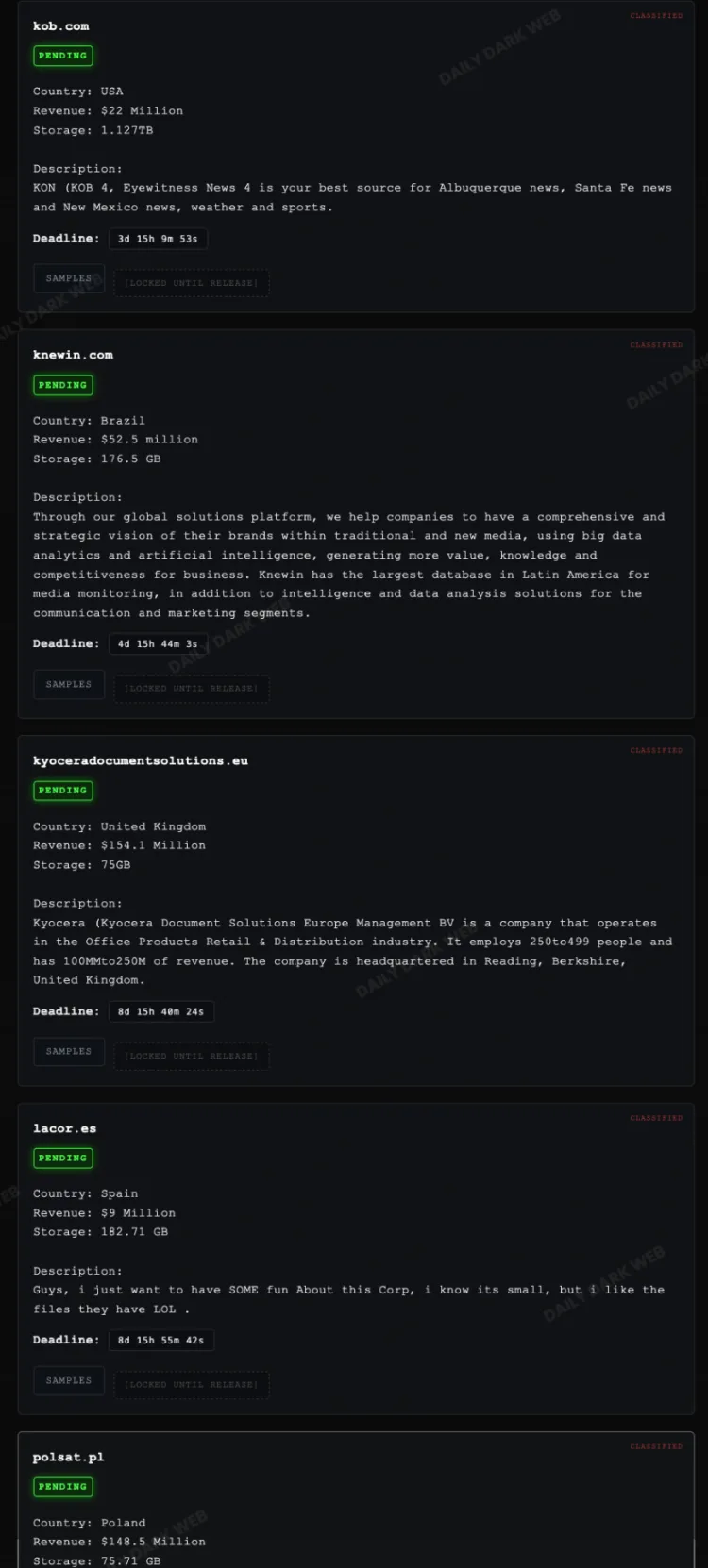 Alp-001 Ransomware Hits KOB, Knewin, Kyocera, Lacor & Polsat
