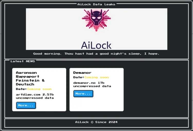 AiLock Ransomware Hits Aaronson Rappaport & Demanor