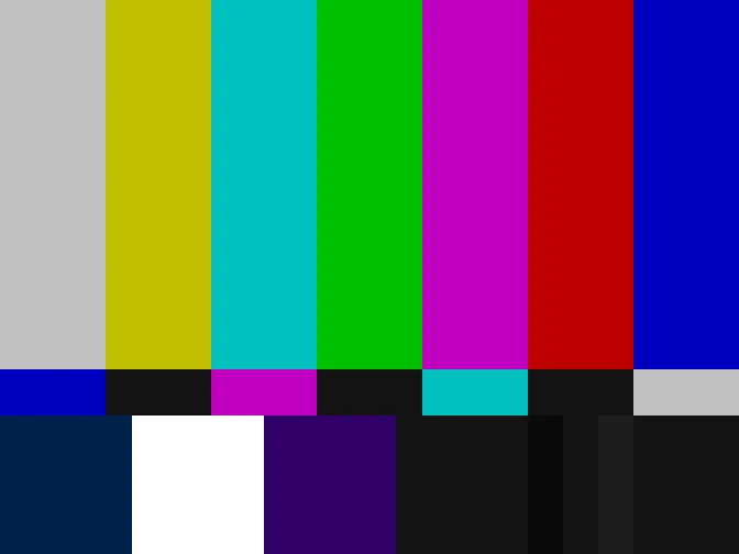 Broadcast color bars test pattern