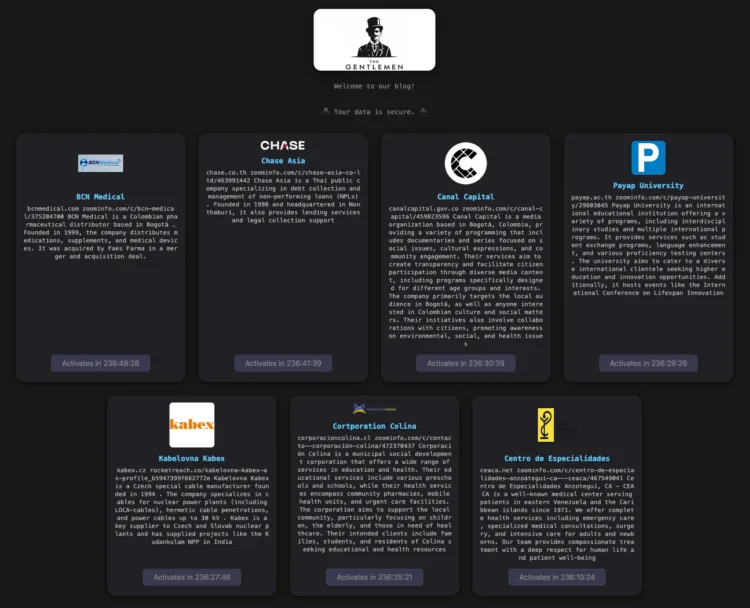 The Gentlemen Ransomware Hits Chase Asia, Payap University, and More