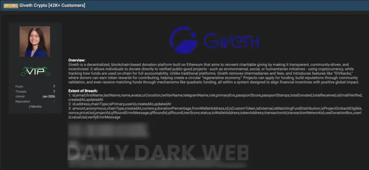 Giveth Blockchain Donation Platform Suffers Alleged Data Breach