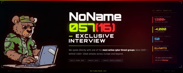 NoName057(16) Exclusive Interview: The Pro-Russian Hacker Group Behind 1,500+ DDoS Attacks Speaks Out