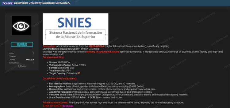 Universidad del Cauca Suffers Data Breach Exposing PII