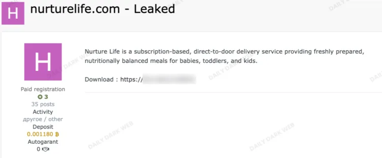 Nurture Life Data Breach Exposes Customer and Children PII