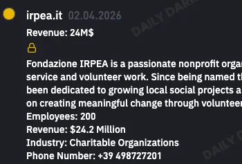 Fondazione IRPEA Suffers Ransomware Attack by INC Ransom