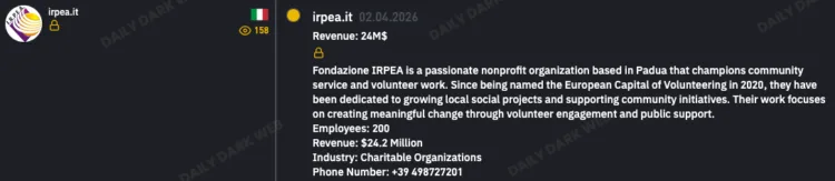 Fondazione IRPEA Suffers Ransomware Attack by INC Ransom