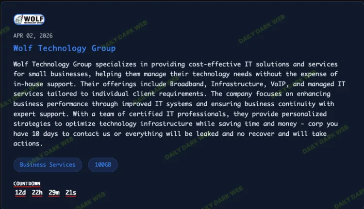 Wolf Technology Group Suffers Nova Ransomware Data Breach