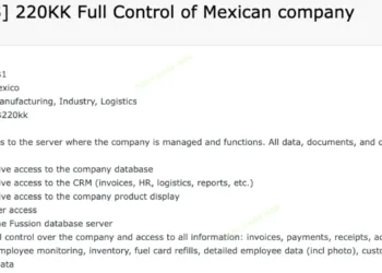 Threat Actor Selling Root Access to Mexican Manufacturing Firm