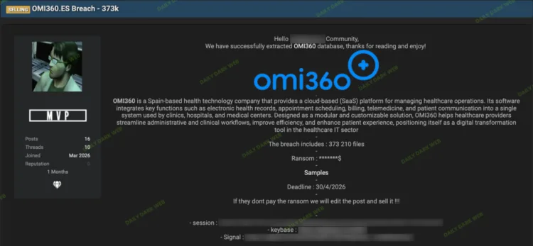 OMI360 Data Breach: Spanish Health Tech Firm Hacked