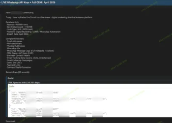 Zmuth.com Data Breach Exposes WhatsApp and CRM Data