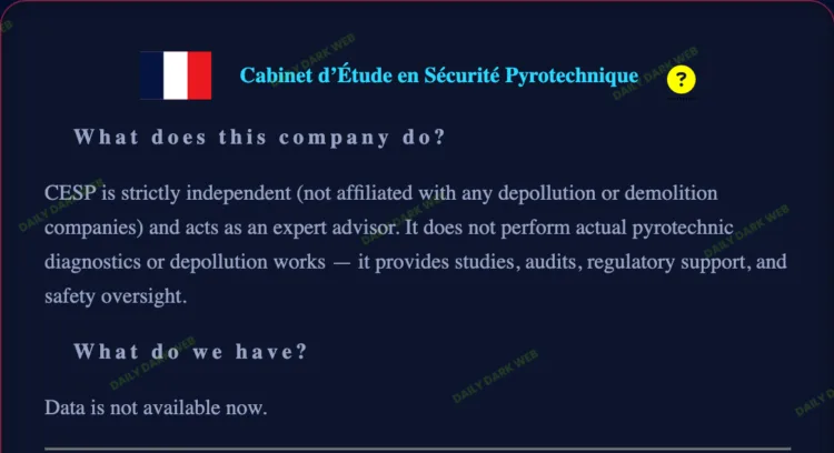 Cabinet d’Etude en Securite Pyrotechnique Hit By Ransomware Attack