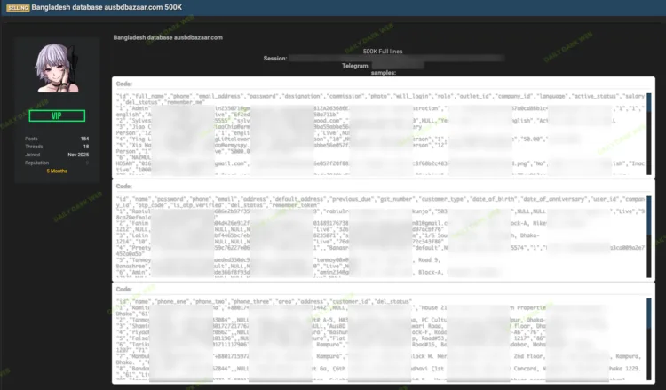 AusBD Bazaar Data Breach Exposes 500,000 Records