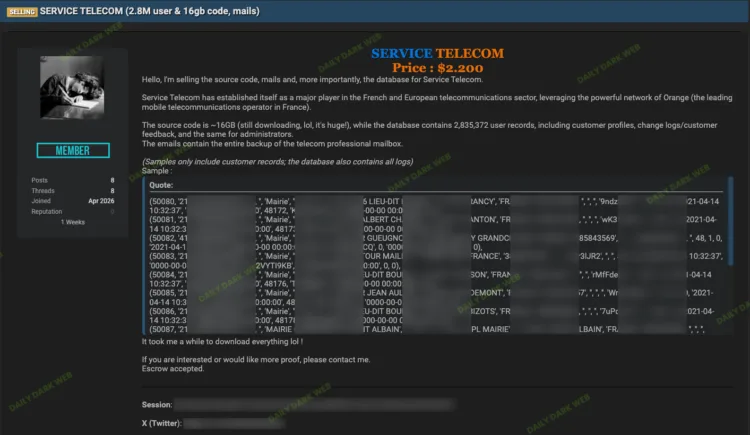 Service Telecom Data Breach Exposes 2.8 Million Users