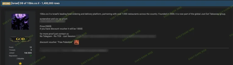 10bis Data Breach Exposes 1.4 Million User Records