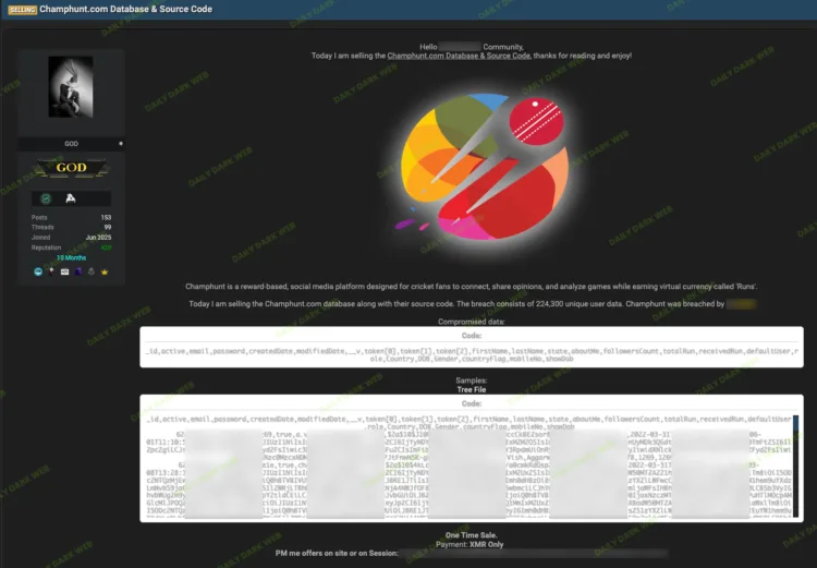 Champhunt Data Breach Exposes Over 224,000 User Records