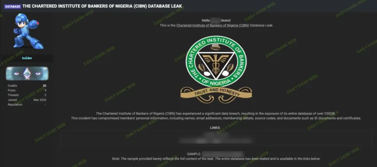 The Chartered Institute of Bankers of Nigeria Data Breach