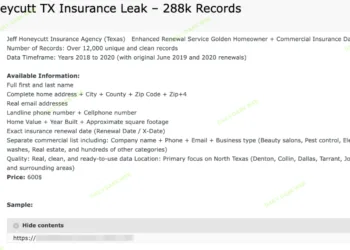 Jeff Honeycutt Insurance Agency Data Breach Exposes Client Info
