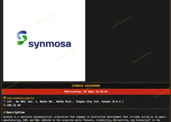 Synmosa Biopharma Hit by Dragonforce Ransomware Attack