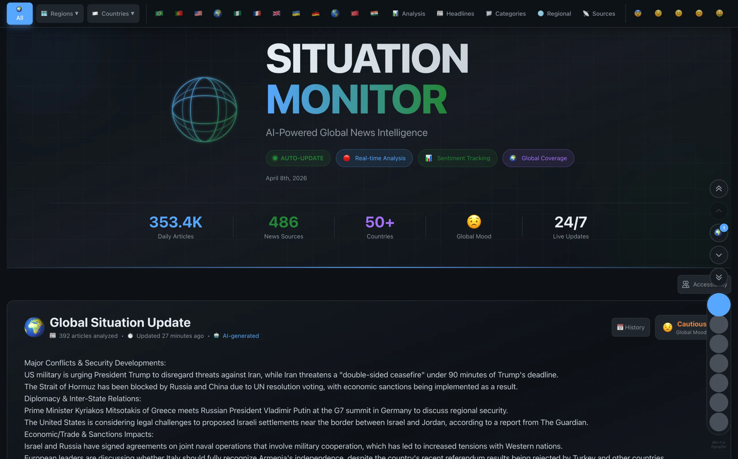 Situation Monitor Screenshot